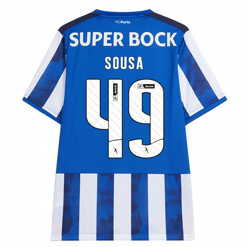 Danxen Donna Maglia Gonçalo Sousa #49 Blu Bianco Kit Gara Home 2024/25 Maglietta