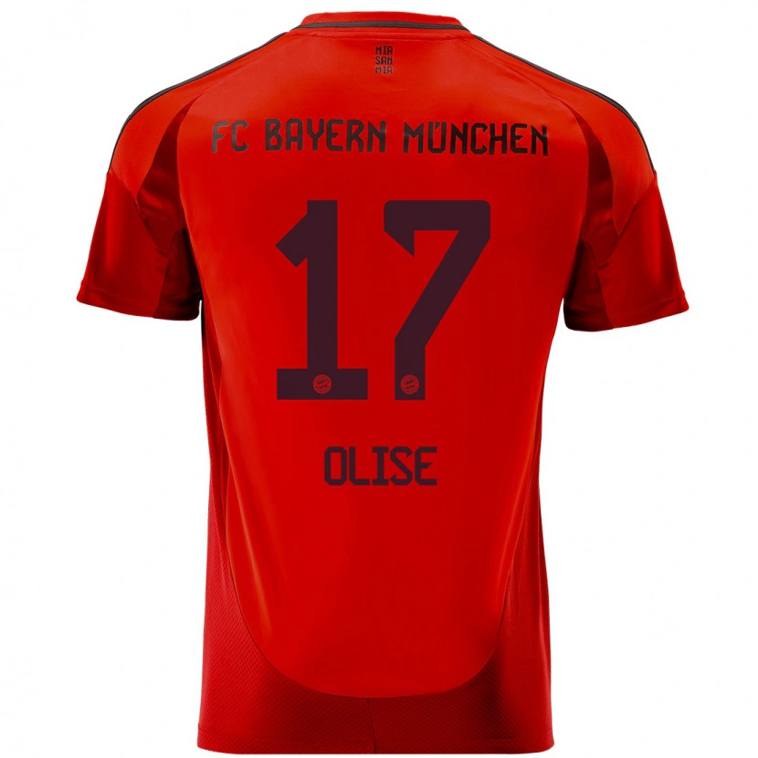 Danxen Donna Maglia Michael Olise #17 Rosso Kit Gara Home 2024/25 Maglietta