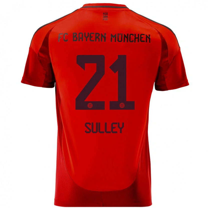 Danxen Donna Maglia Williams Baffour Sulley #21 Rosso Kit Gara Home 2024/25 Maglietta