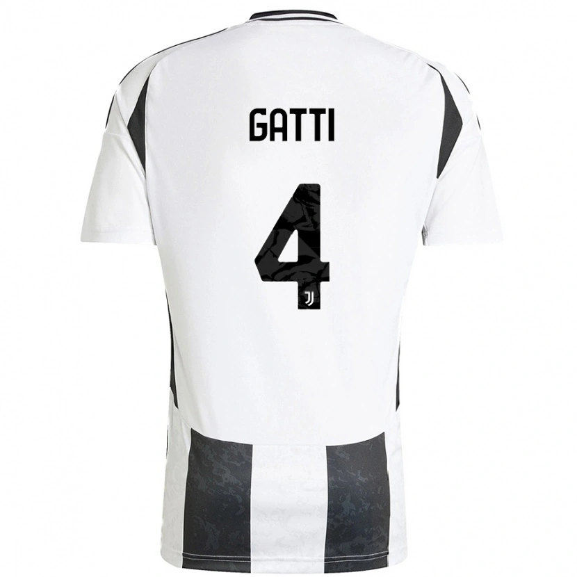 Danxen Donna Maglia Federico Gatti #4 Bianco Nero Kit Gara Home 2024/25 Maglietta