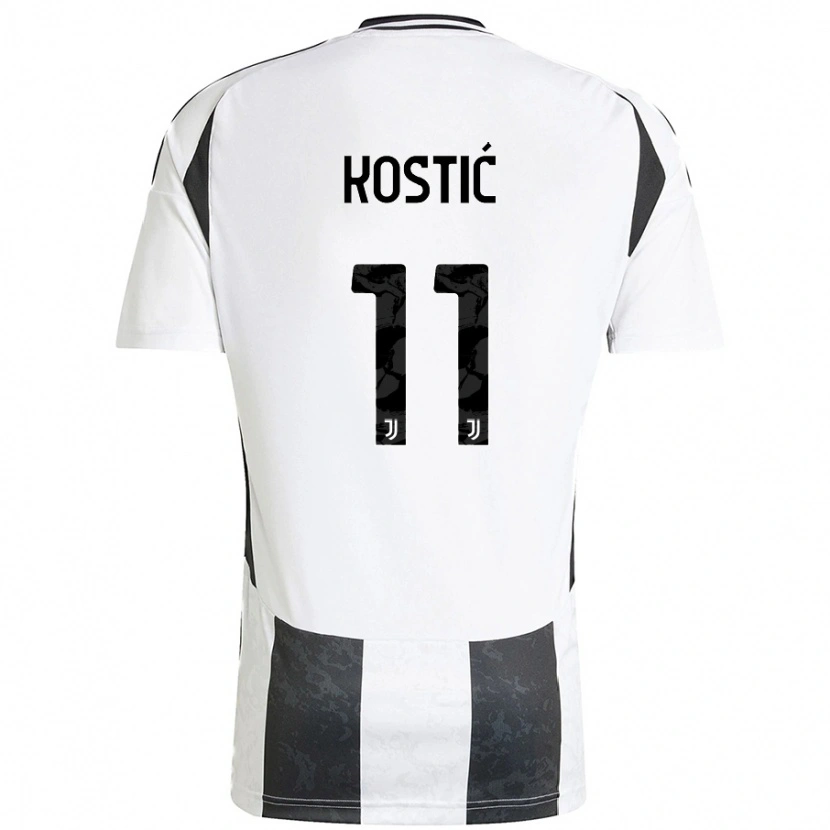 Danxen Donna Maglia Filip Kostić #11 Bianco Nero Kit Gara Home 2024/25 Maglietta
