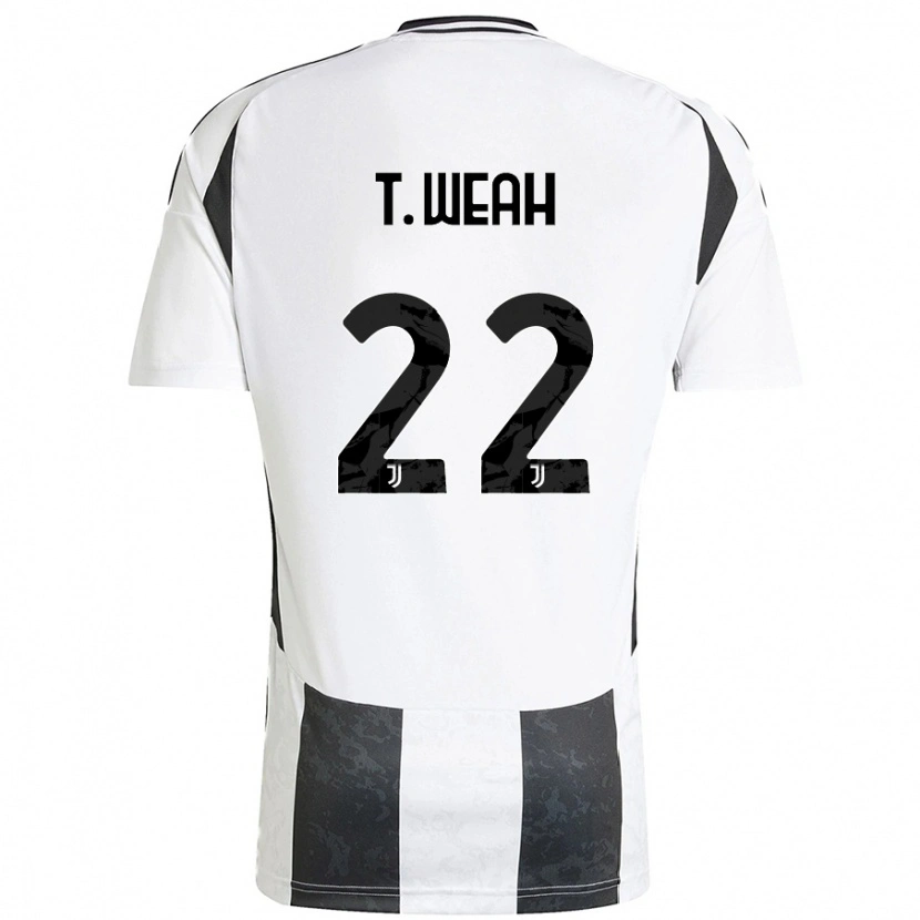 Danxen Donna Maglia Timothy Weah #22 Bianco Nero Kit Gara Home 2024/25 Maglietta