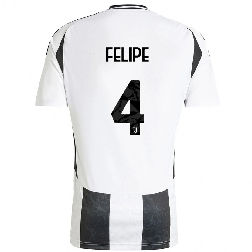 Danxen Donna Maglia Pedro Felipe #4 Bianco Nero Kit Gara Home 2024/25 Maglietta