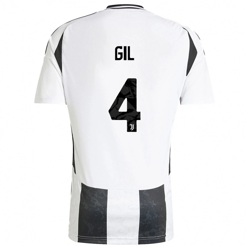 Danxen Donna Maglia Javier Gil #4 Bianco Nero Kit Gara Home 2024/25 Maglietta
