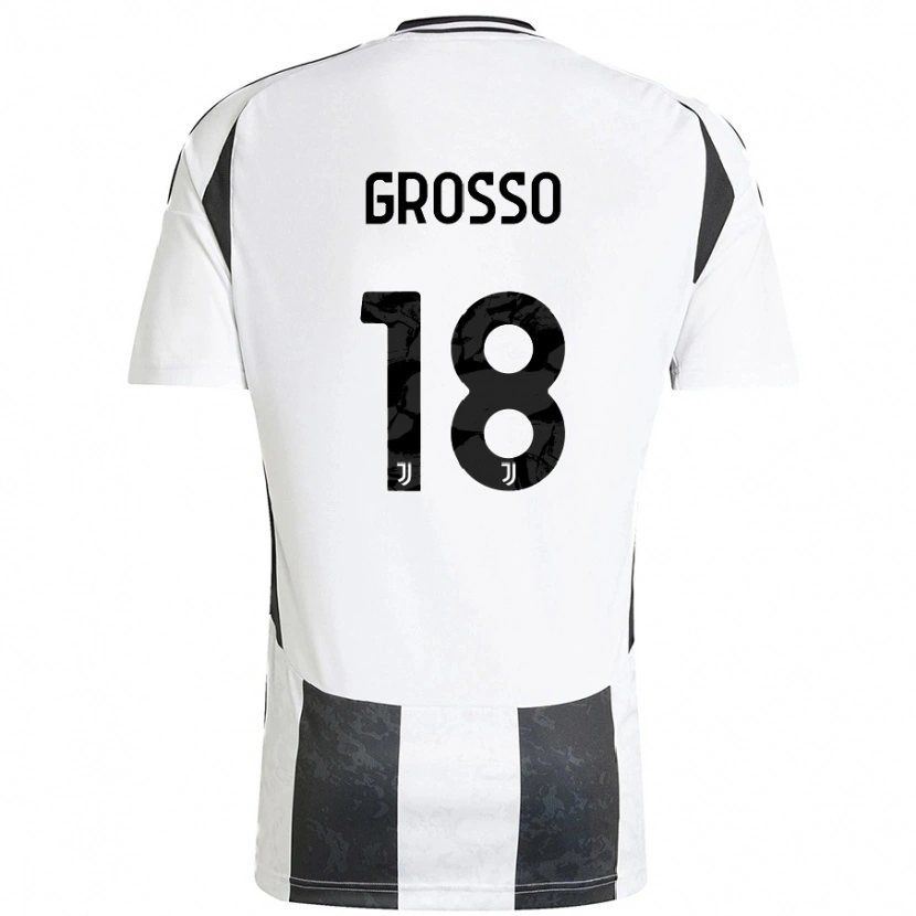 Danxen Donna Maglia Filippo Grosso #18 Bianco Nero Kit Gara Home 2024/25 Maglietta