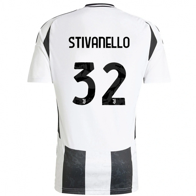 Danxen Donna Maglia Riccardo Stivanello #32 Bianco Nero Kit Gara Home 2024/25 Maglietta