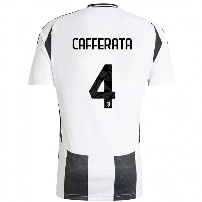 Danxen Donna Maglia Federica Cafferata #4 Bianco Nero Kit Gara Home 2024/25 Maglietta