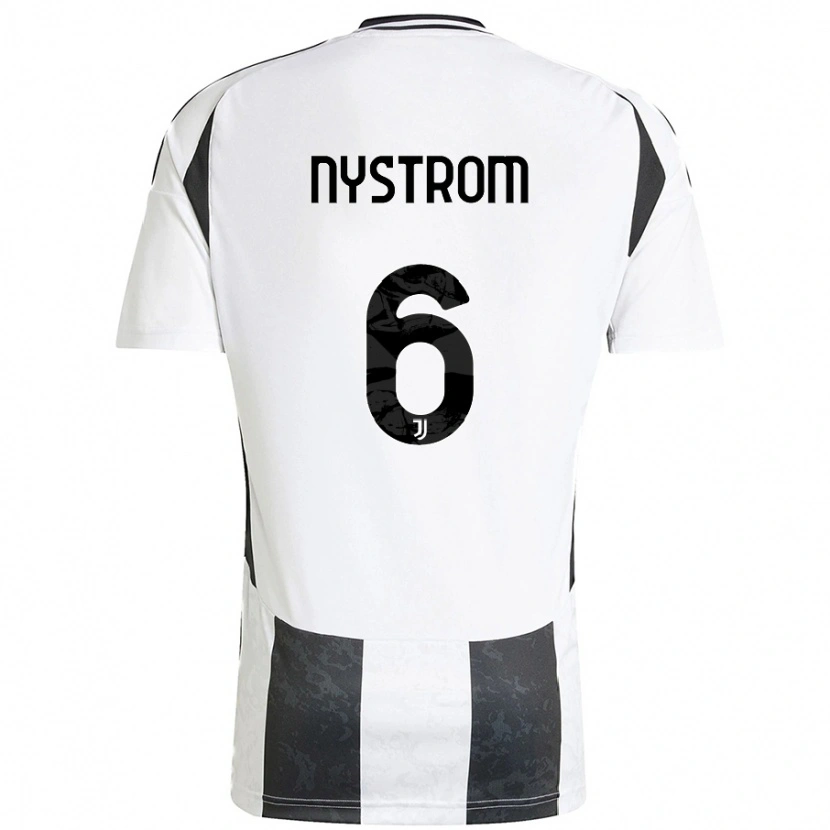 Danxen Donna Maglia Paulina Nyström #6 Bianco Nero Kit Gara Home 2024/25 Maglietta