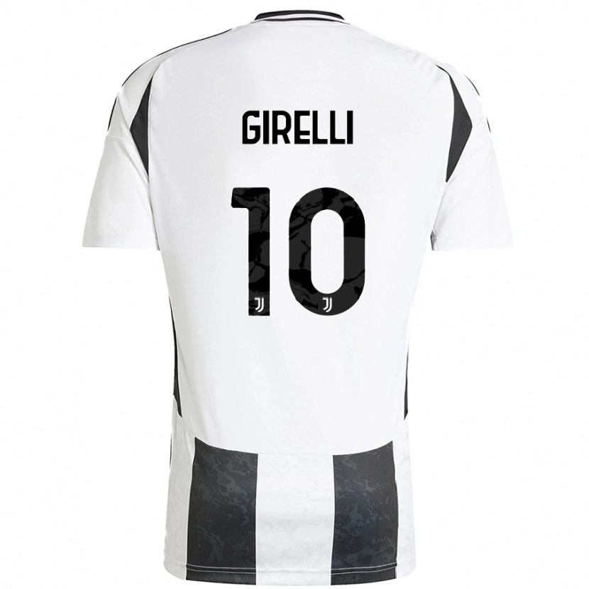 Danxen Donna Maglia Cristiana Girelli #10 Bianco Nero Kit Gara Home 2024/25 Maglietta