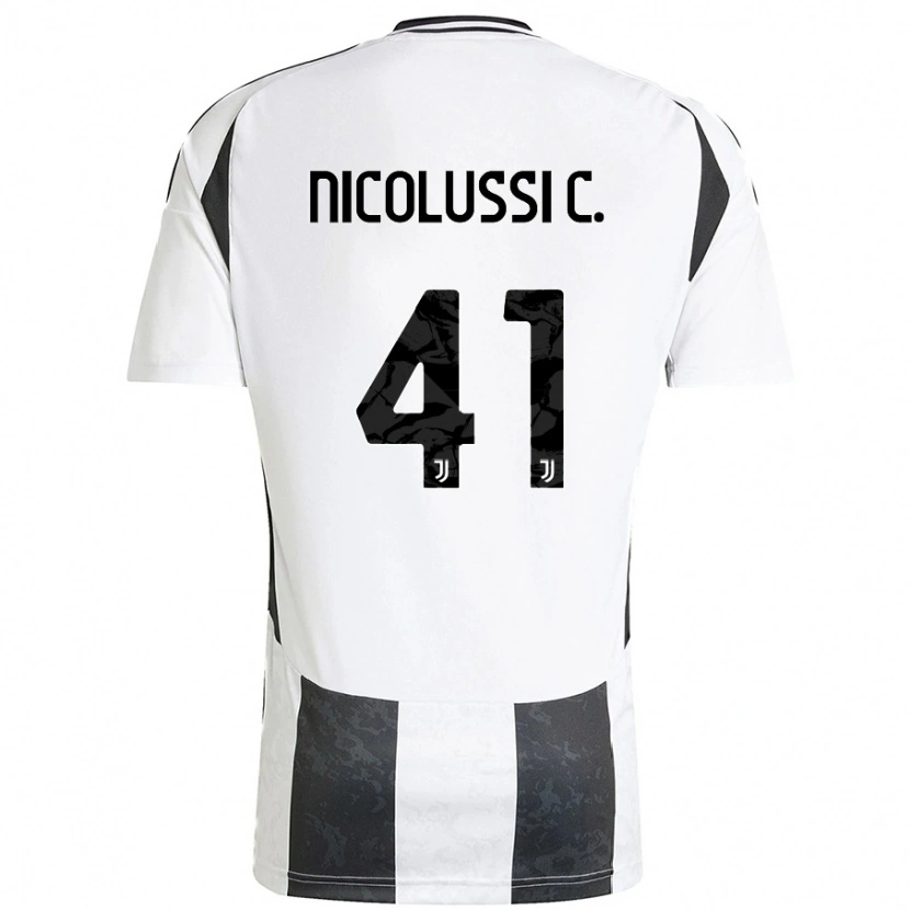 Danxen Donna Maglia Hans Nicolussi Caviglia #41 Bianco Nero Kit Gara Home 2024/25 Maglietta