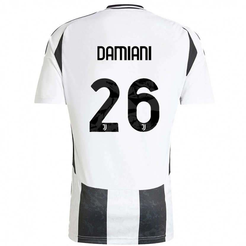 Danxen Donna Maglia Samuele Damiani #26 Bianco Nero Kit Gara Home 2024/25 Maglietta