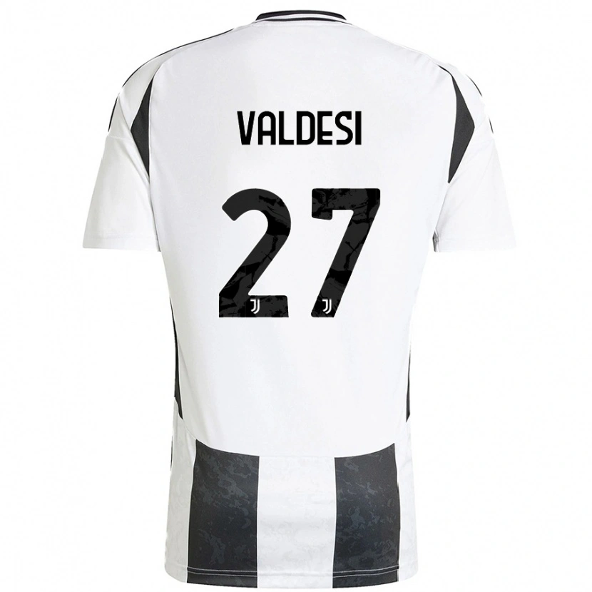 Danxen Donna Maglia Andrea Valdesi #27 Bianco Nero Kit Gara Home 2024/25 Maglietta