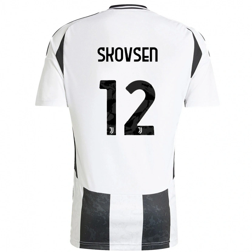 Danxen Donna Maglia Matilde Lundorf Skovsen #12 Bianco Nero Kit Gara Home 2024/25 Maglietta