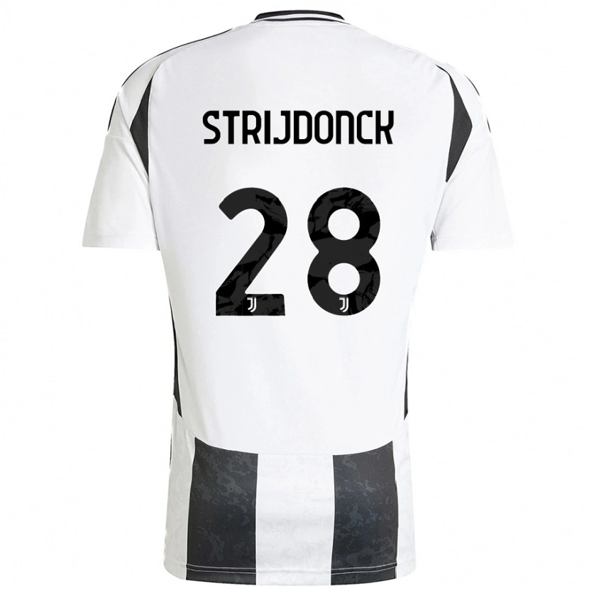 Danxen Donna Maglia Bayron Strijdonck #28 Bianco Nero Kit Gara Home 2024/25 Maglietta