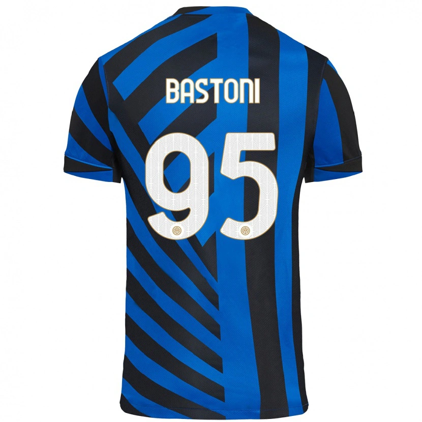 Danxen Donna Maglia Alessandro Bastoni #95 Blu Nero Kit Gara Home 2024/25 Maglietta