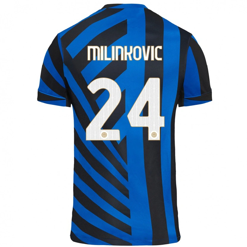 Danxen Donna Maglia Marija Milinković #24 Blu Nero Kit Gara Home 2024/25 Maglietta