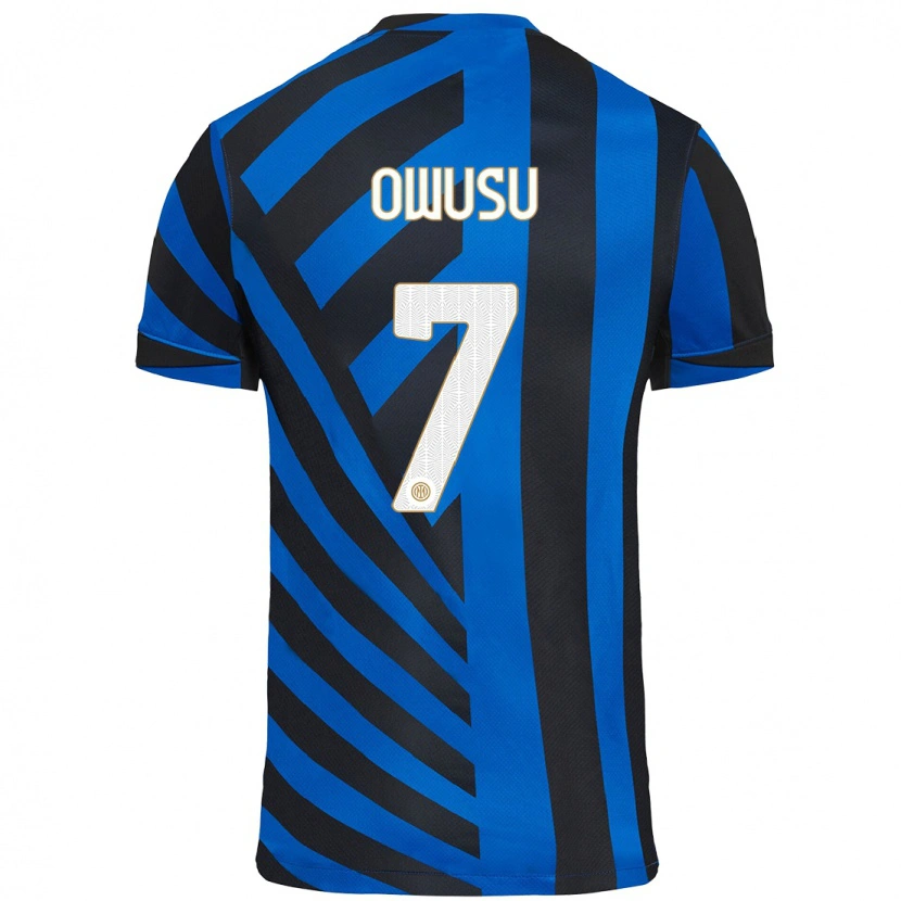Danxen Donna Maglia Enoch Owusu #7 Blu Nero Kit Gara Home 2024/25 Maglietta