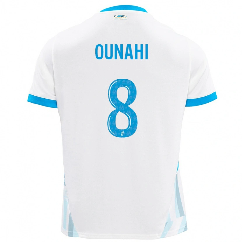 Danxen Donna Maglia Azzedine Ounahi #8 Bianco Azzurro Kit Gara Home 2024/25 Maglietta