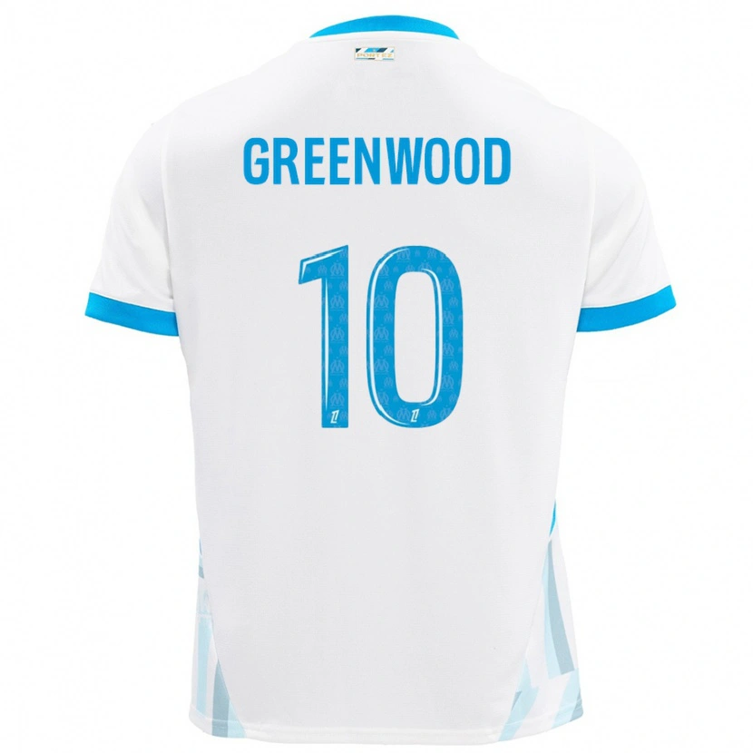 Danxen Donna Maglia Mason Greenwood #10 Bianco Azzurro Kit Gara Home 2024/25 Maglietta