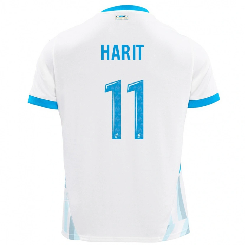 Danxen Donna Maglia Amine Harit #11 Bianco Azzurro Kit Gara Home 2024/25 Maglietta