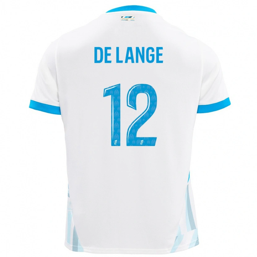 Danxen Donna Maglia Jeffrey De Lange #12 Bianco Azzurro Kit Gara Home 2024/25 Maglietta