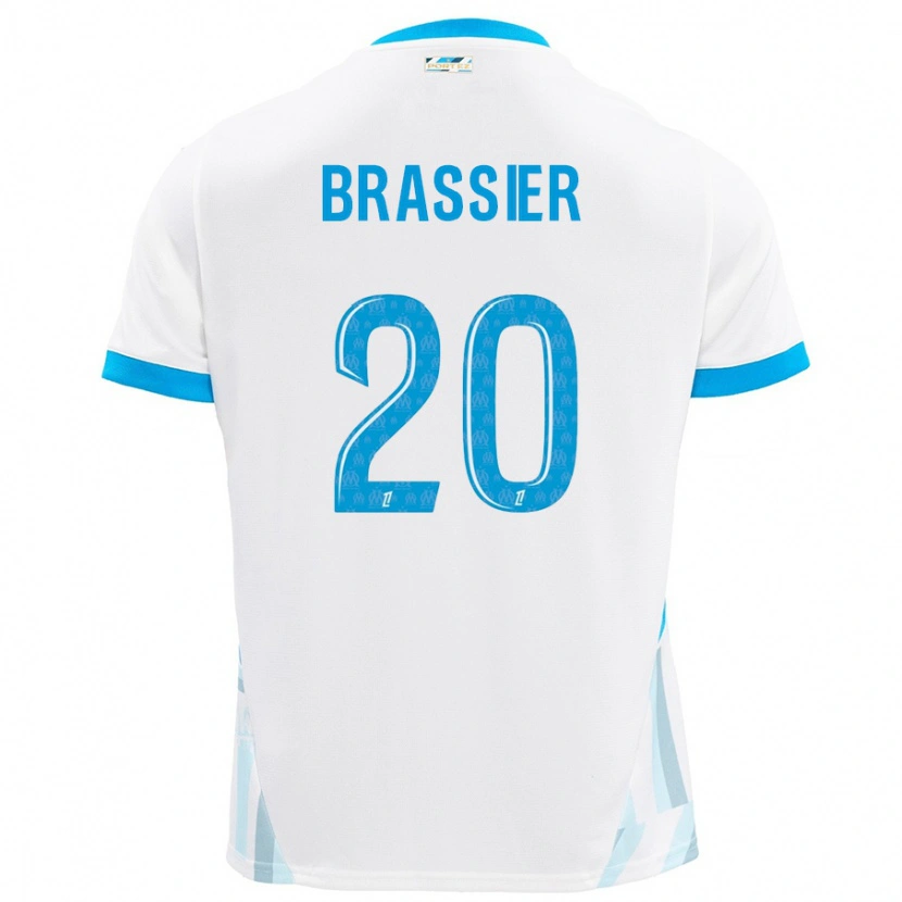 Danxen Donna Maglia Lilian Brassier #20 Bianco Azzurro Kit Gara Home 2024/25 Maglietta