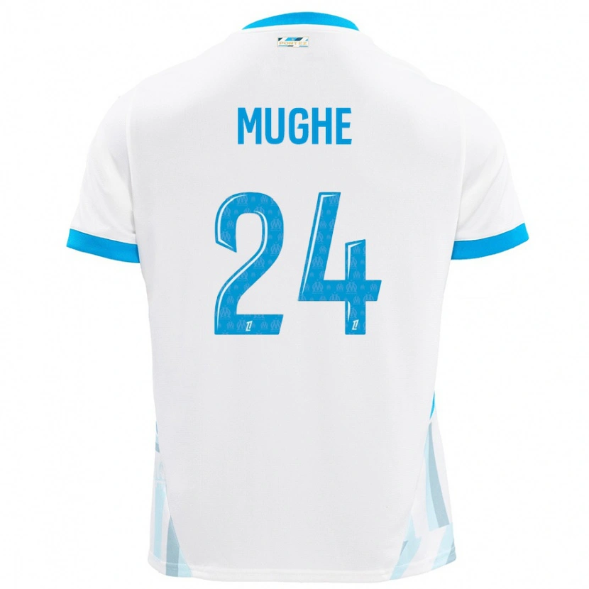 Danxen Donna Maglia François Mughe #24 Bianco Azzurro Kit Gara Home 2024/25 Maglietta