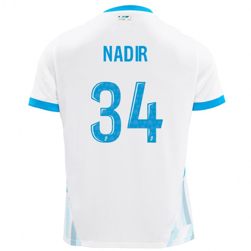 Danxen Donna Maglia Bilal Nadir #34 Bianco Azzurro Kit Gara Home 2024/25 Maglietta