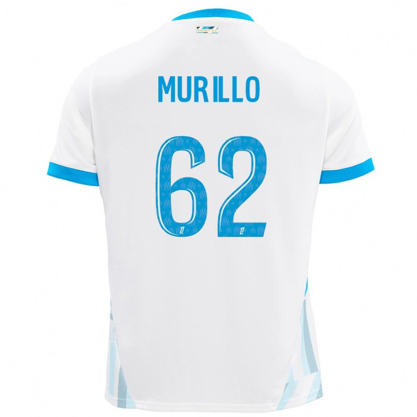Danxen Donna Maglia Amir Murillo #62 Bianco Azzurro Kit Gara Home 2024/25 Maglietta