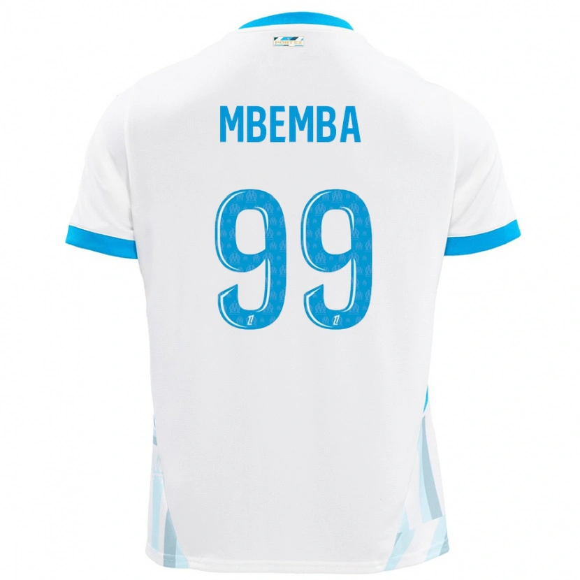Danxen Donna Maglia Chancel Mbemba #99 Bianco Azzurro Kit Gara Home 2024/25 Maglietta