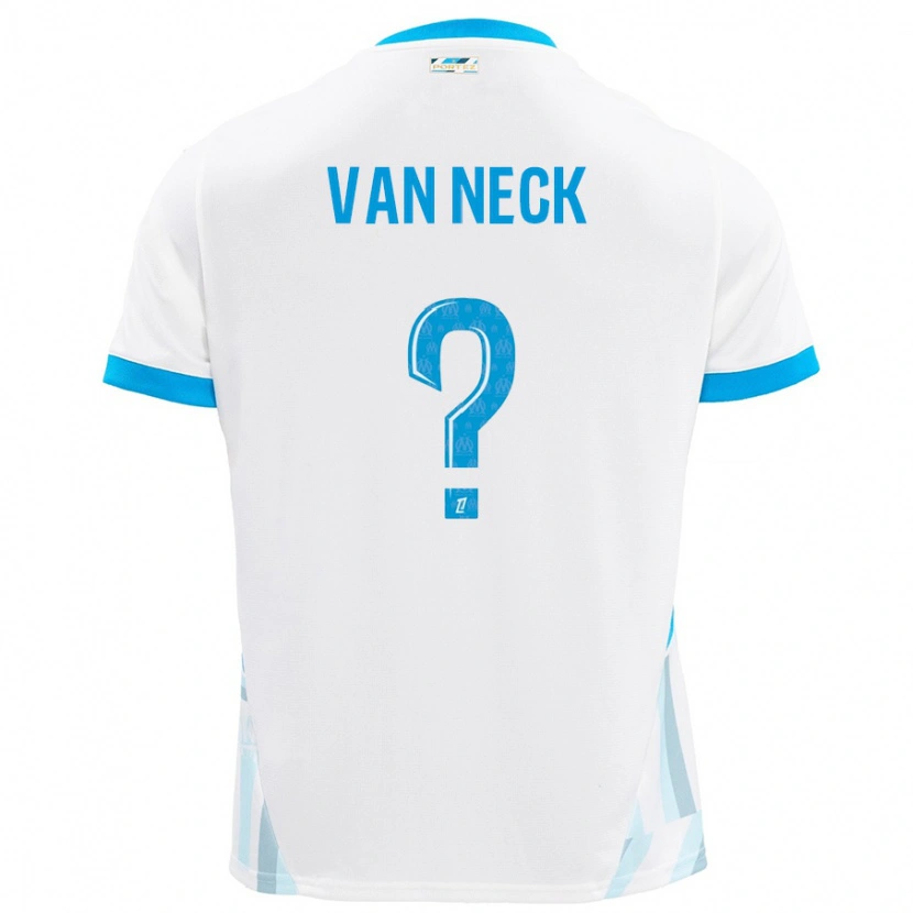 Danxen Donna Maglia Jelle Van Neck #0 Bianco Azzurro Kit Gara Home 2024/25 Maglietta