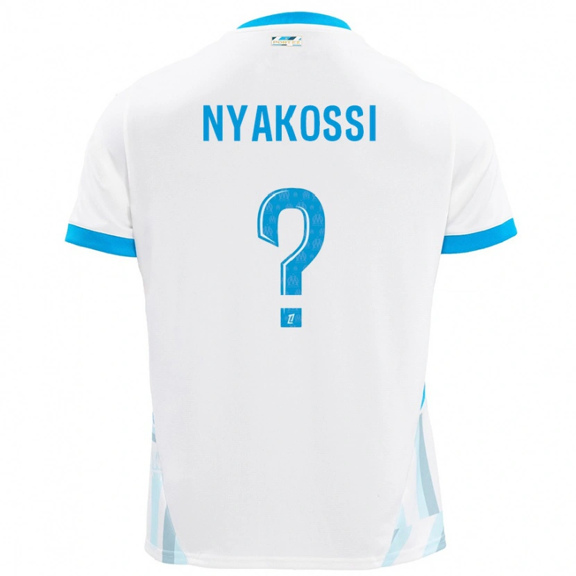 Danxen Donna Maglia Roggerio Nyakossi #0 Bianco Azzurro Kit Gara Home 2024/25 Maglietta