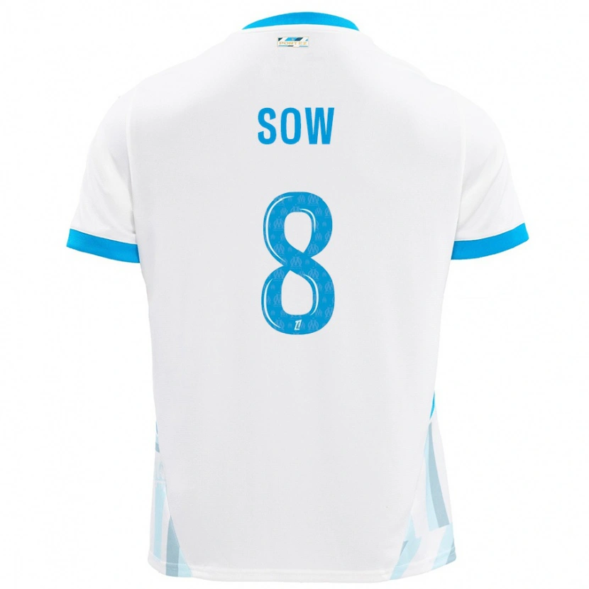 Danxen Donna Maglia Mbayang Sow #8 Bianco Azzurro Kit Gara Home 2024/25 Maglietta