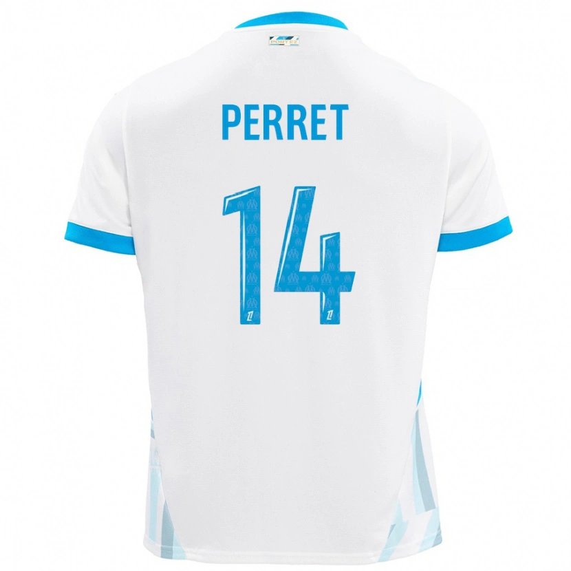Danxen Donna Maglia Jenny Perret #14 Bianco Azzurro Kit Gara Home 2024/25 Maglietta