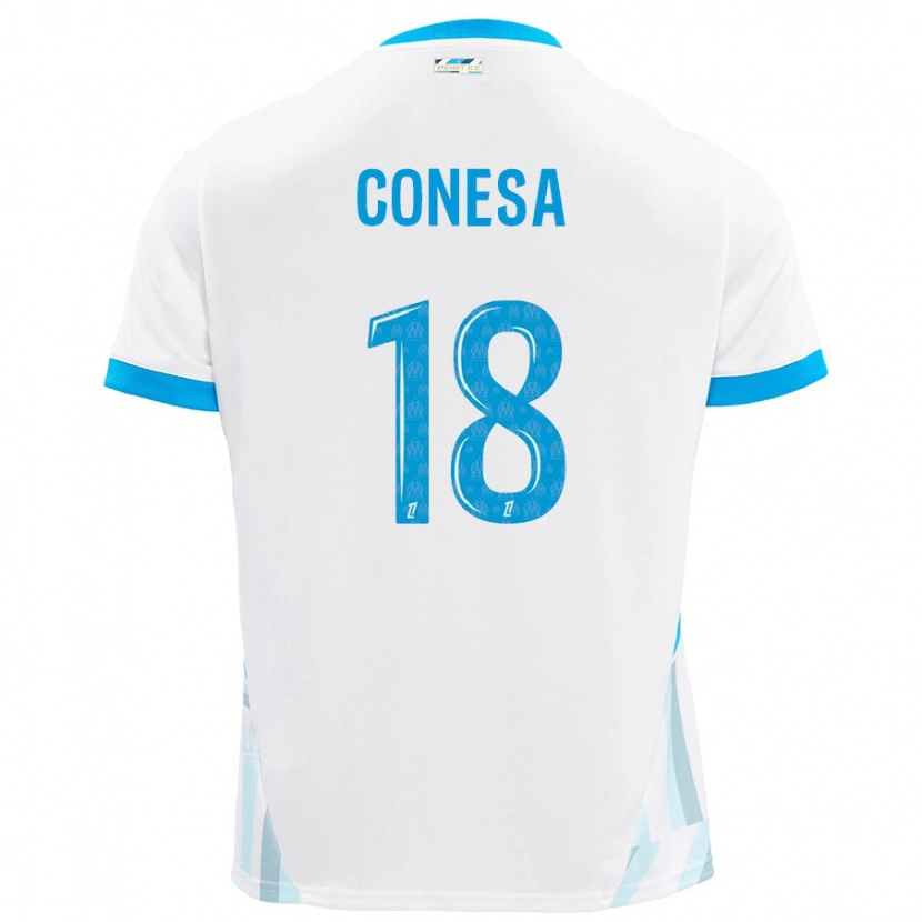 Danxen Donna Maglia Anna Conesa #18 Bianco Azzurro Kit Gara Home 2024/25 Maglietta