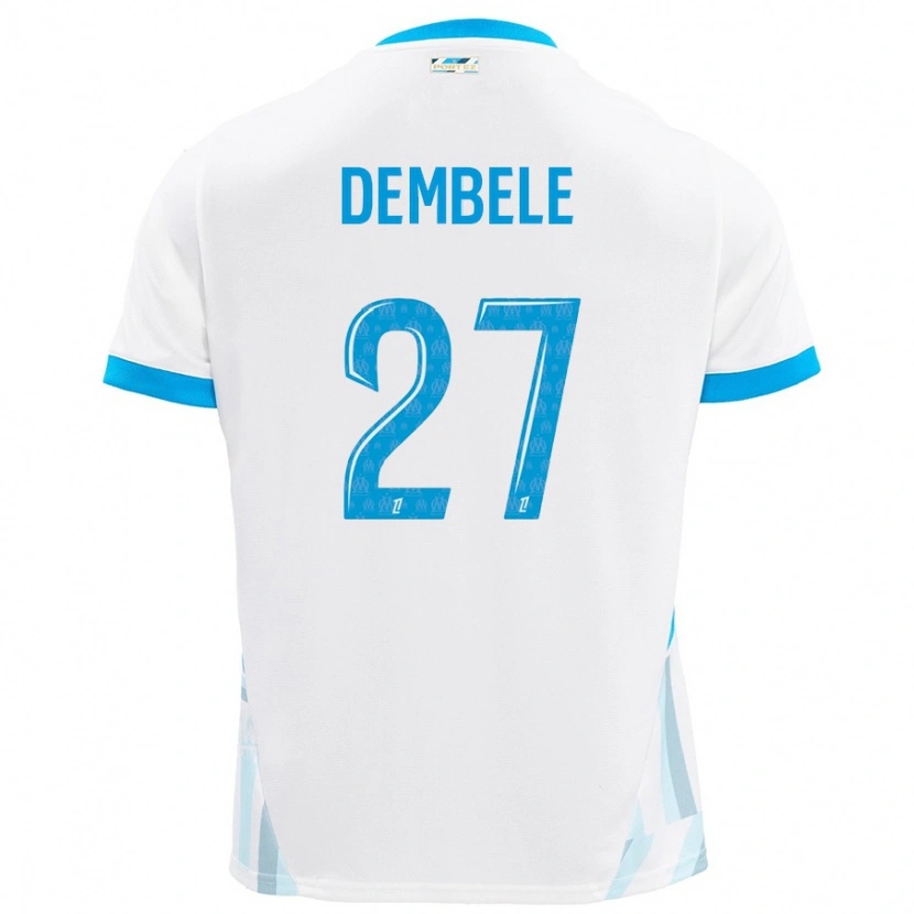 Danxen Donna Maglia Coumba Dembélé #27 Bianco Azzurro Kit Gara Home 2024/25 Maglietta