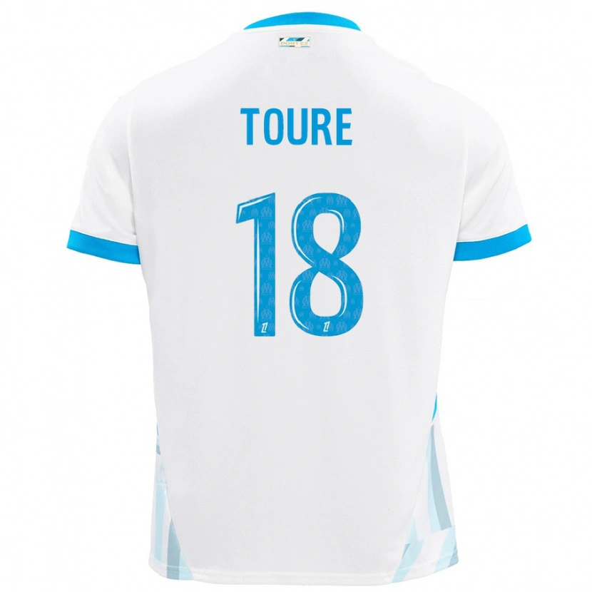 Danxen Donna Maglia Isaak Toure #18 Bianco Azzurro Kit Gara Home 2024/25 Maglietta