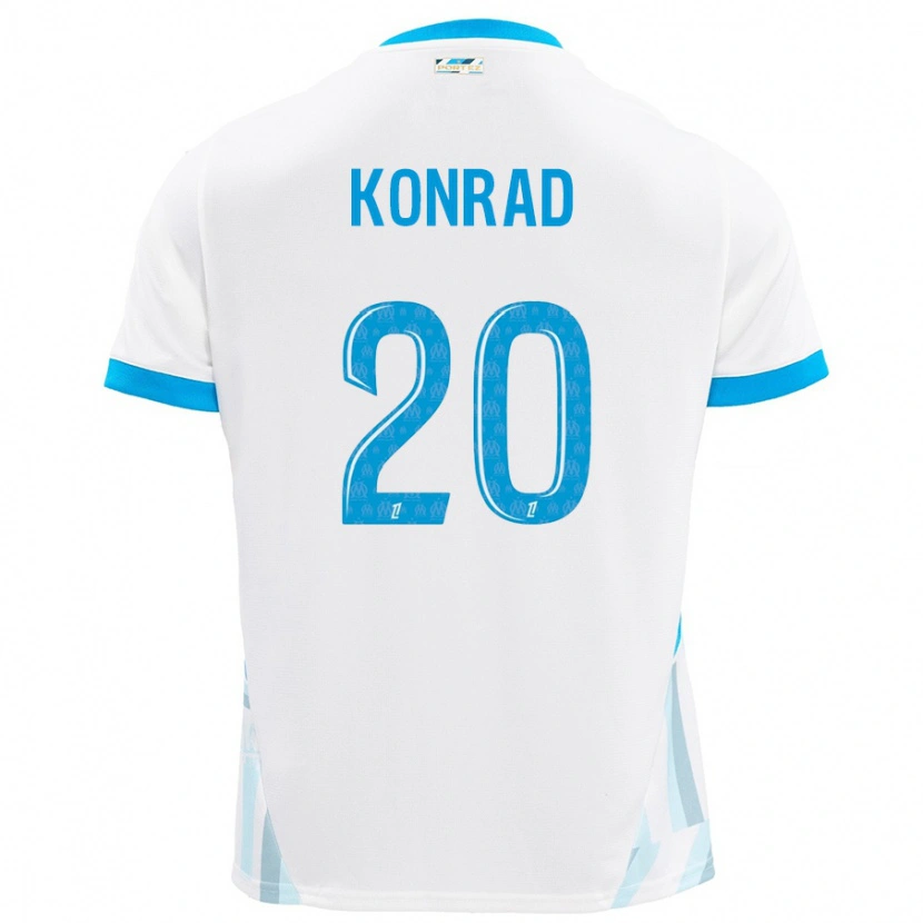 Danxen Donna Maglia Konrad De La Fuente #20 Bianco Azzurro Kit Gara Home 2024/25 Maglietta
