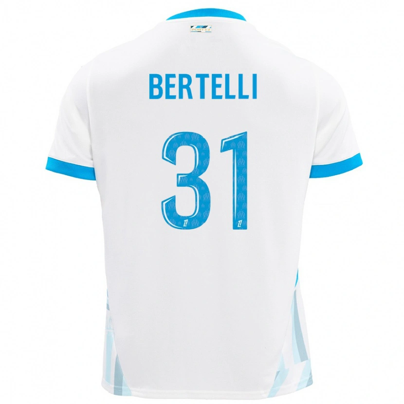 Danxen Donna Maglia Ugo Bertelli #31 Bianco Azzurro Kit Gara Home 2024/25 Maglietta