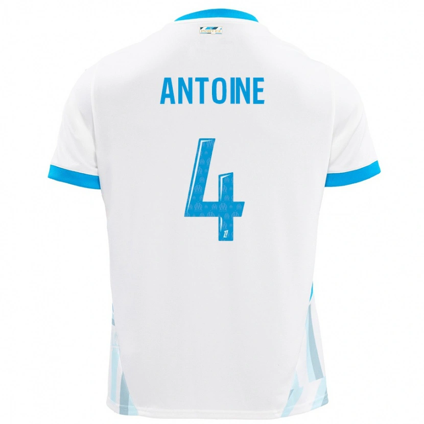 Danxen Donna Maglia Maud Antoine #4 Bianco Azzurro Kit Gara Home 2024/25 Maglietta