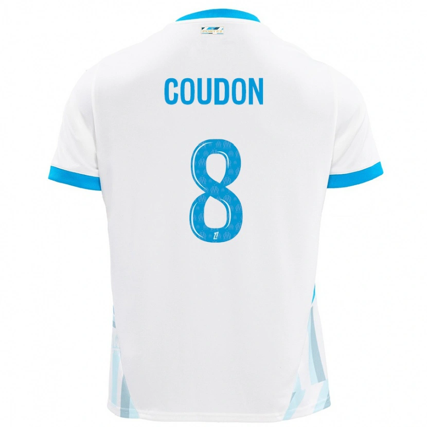 Danxen Donna Maglia Marine Coudon #8 Bianco Azzurro Kit Gara Home 2024/25 Maglietta