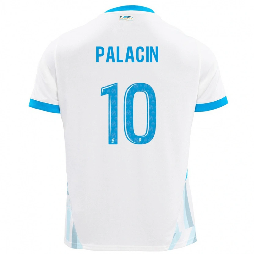 Danxen Donna Maglia Sara Palacin #10 Bianco Azzurro Kit Gara Home 2024/25 Maglietta