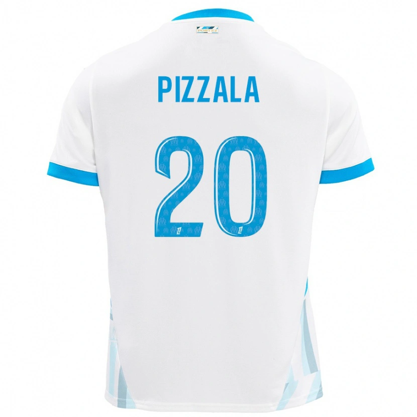 Danxen Donna Maglia Caroline Pizzala #20 Bianco Azzurro Kit Gara Home 2024/25 Maglietta