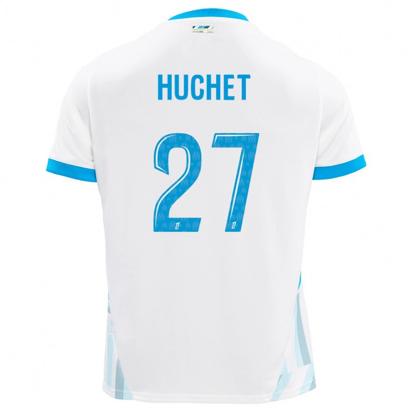 Danxen Donna Maglia Sarah Huchet #27 Bianco Azzurro Kit Gara Home 2024/25 Maglietta