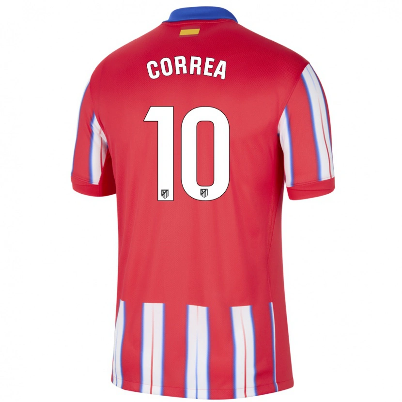 Danxen Donna Maglia Ángel Correa #10 Rosso Bianco Blu Kit Gara Home 2024/25 Maglietta