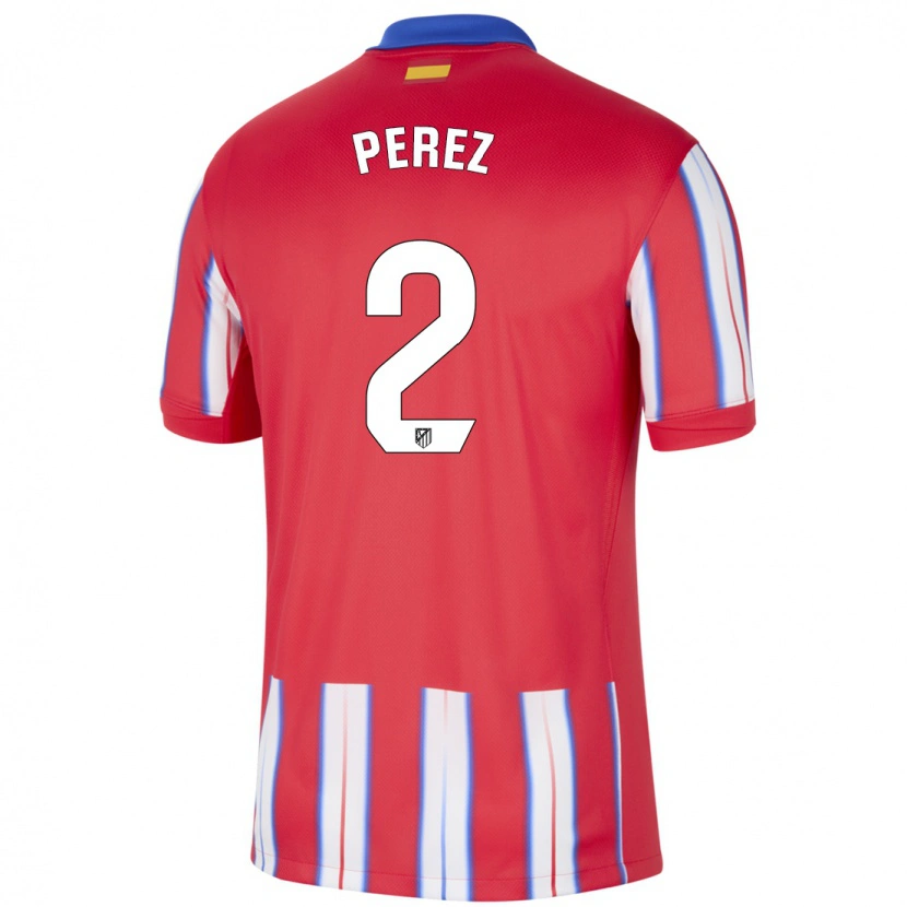 Danxen Donna Maglia Xènia Pérez #2 Rosso Bianco Blu Kit Gara Home 2024/25 Maglietta
