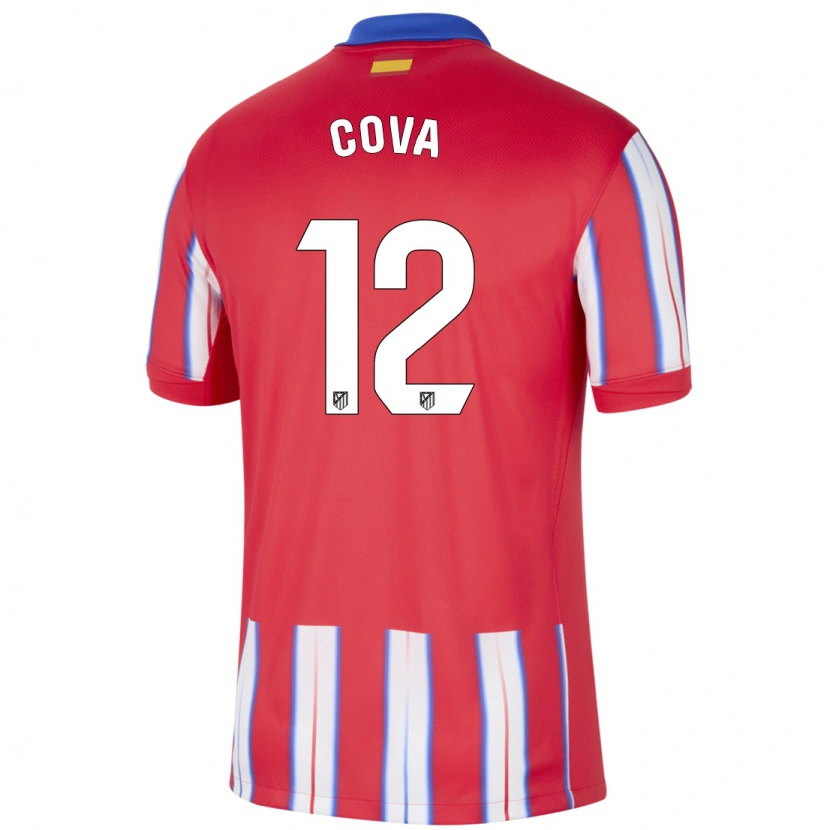 Danxen Donna Maglia Adrian Cova #12 Rosso Bianco Blu Kit Gara Home 2024/25 Maglietta
