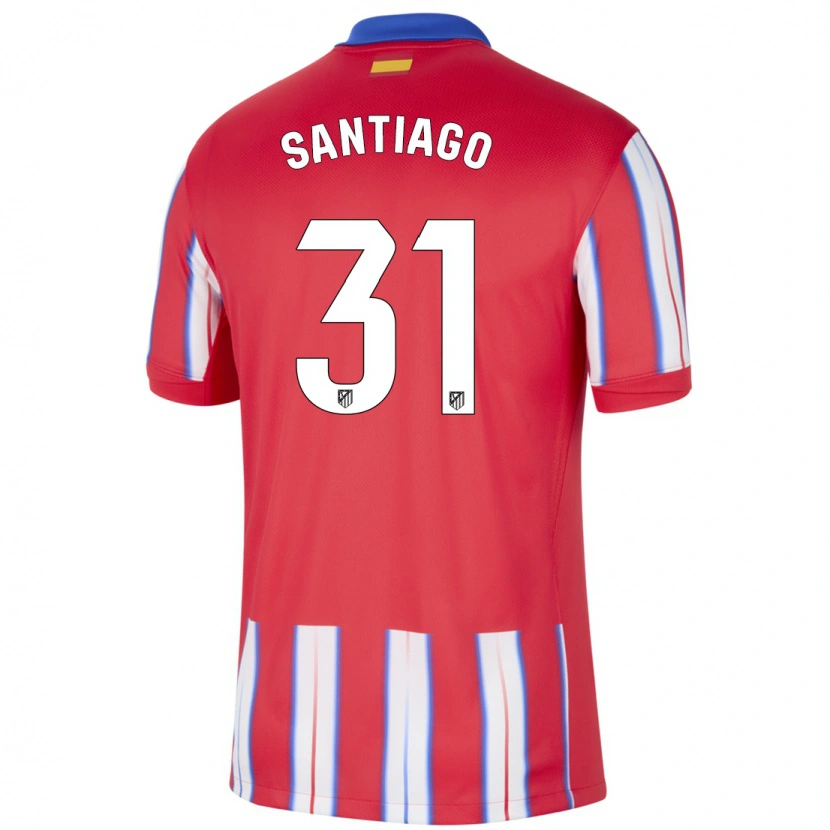 Danxen Donna Maglia Abraham Santiago #31 Rosso Bianco Blu Kit Gara Home 2024/25 Maglietta