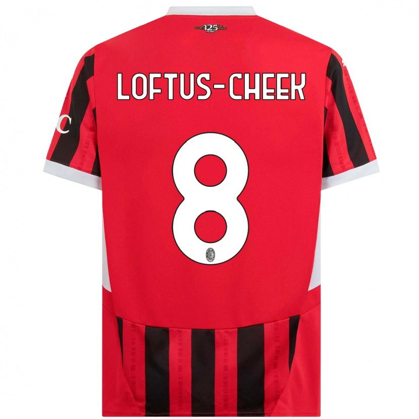 Danxen Donna Maglia Ruben Loftus-Cheek #8 Rosso Nero Kit Gara Home 2024/25 Maglietta