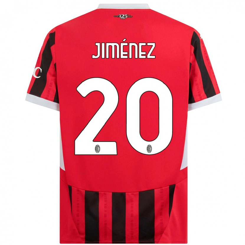 Danxen Donna Maglia Álex Jiménez #20 Rosso Nero Kit Gara Home 2024/25 Maglietta